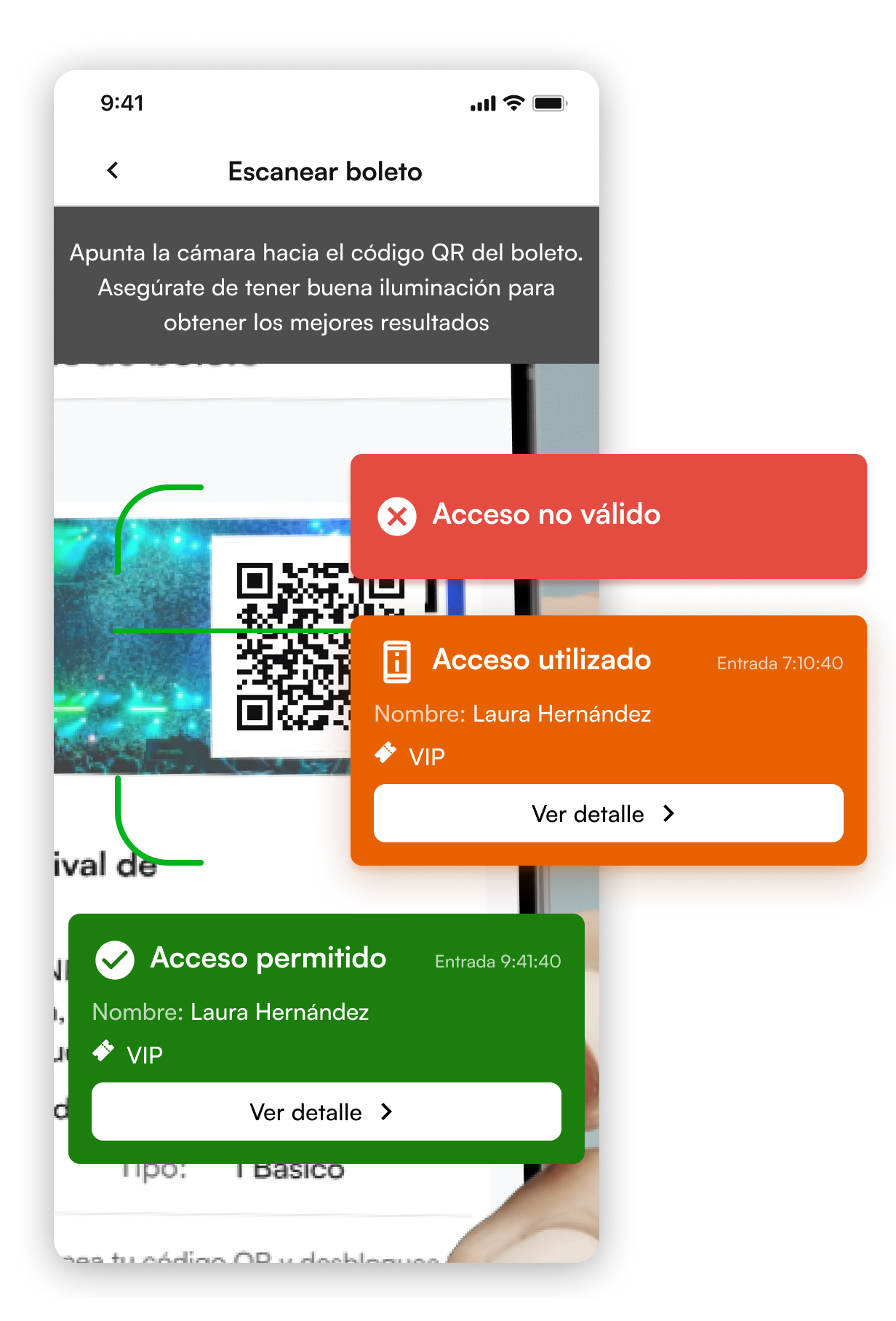 Staff App: validación QR de accesos